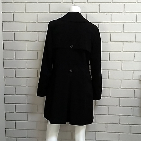 Liz Claiborne Black Trench Coat Jacket. Size Small - Picture 7 of 13